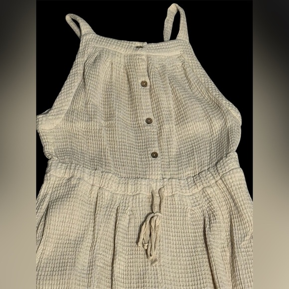 Free People FP Beach Textured Ivory Cream Jumpsuit Size medium - Picture 4 of 5